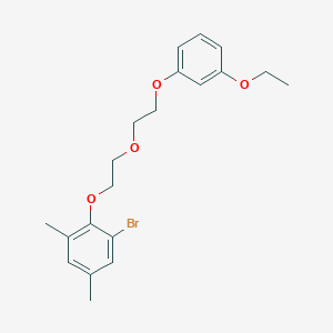 molecular formula C20H25BrO4 B5233920 1-bromo-2-{2-[2-(3-ethoxyphenoxy)ethoxy]ethoxy}-3,5-dimethylbenzene 