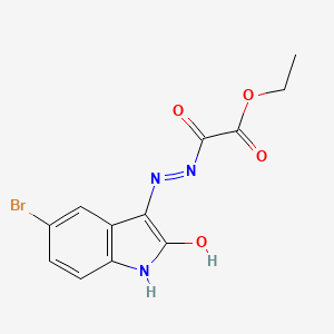 molecular formula C12H10BrN3O4 B5233940 ethyl [2-(5-bromo-2-oxo-1,2-dihydro-3H-indol-3-ylidene)hydrazino](oxo)acetate 