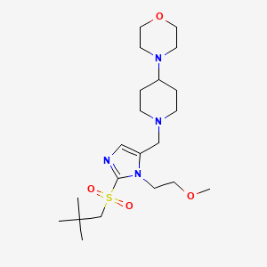 molecular formula C21H38N4O4S B5233944 4-(1-{[2-[(2,2-dimethylpropyl)sulfonyl]-1-(2-methoxyethyl)-1H-imidazol-5-yl]methyl}-4-piperidinyl)morpholine 