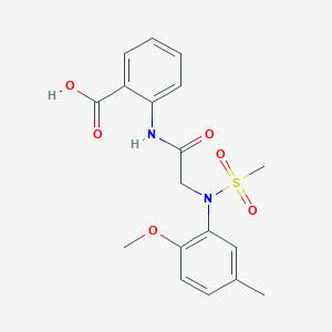 molecular formula C18H20N2O6S B5233951 2-{[N-(2-methoxy-5-methylphenyl)-N-(methylsulfonyl)glycyl]amino}benzoic acid 
