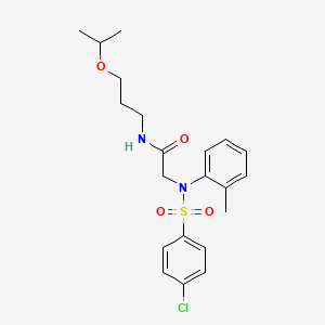 molecular formula C21H27ClN2O4S B5233963 N~2~-[(4-chlorophenyl)sulfonyl]-N~1~-(3-isopropoxypropyl)-N~2~-(2-methylphenyl)glycinamide 