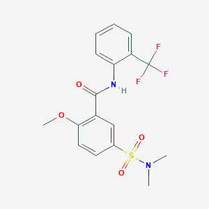 molecular formula C17H17F3N2O4S B5233971 5-[(dimethylamino)sulfonyl]-2-methoxy-N-[2-(trifluoromethyl)phenyl]benzamide 
