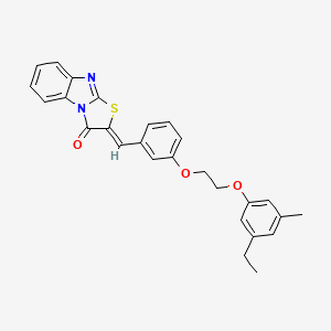 molecular formula C27H24N2O3S B5233981 2-{3-[2-(3-ethyl-5-methylphenoxy)ethoxy]benzylidene}[1,3]thiazolo[3,2-a]benzimidazol-3(2H)-one 