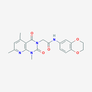 molecular formula C20H20N4O5 B5234006 N-(2,3-dihydro-1,4-benzodioxin-6-yl)-2-(1,5,7-trimethyl-2,4-dioxo-1,4-dihydropyrido[2,3-d]pyrimidin-3(2H)-yl)acetamide 