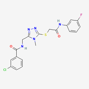 molecular formula C19H17ClFN5O2S B5234012 3-chloro-N-{[5-({2-[(3-fluorophenyl)amino]-2-oxoethyl}thio)-4-methyl-4H-1,2,4-triazol-3-yl]methyl}benzamide 