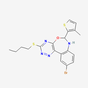 molecular formula C19H19BrN4OS2 B5234022 10-bromo-3-(butylthio)-6-(3-methyl-2-thienyl)-6,7-dihydro[1,2,4]triazino[5,6-d][3,1]benzoxazepine 