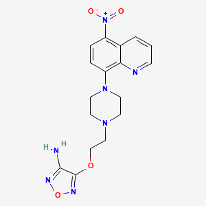 molecular formula C17H19N7O4 B5234073 4-{2-[4-(5-nitro-8-quinolinyl)-1-piperazinyl]ethoxy}-1,2,5-oxadiazol-3-amine 