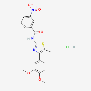 molecular formula C19H18ClN3O5S B5234095 N-[4-(3,4-dimethoxyphenyl)-5-methyl-1,3-thiazol-2-yl]-3-nitrobenzamide hydrochloride 