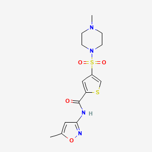 molecular formula C14H18N4O4S2 B5234101 N-(5-methyl-3-isoxazolyl)-4-[(4-methyl-1-piperazinyl)sulfonyl]-2-thiophenecarboxamide 