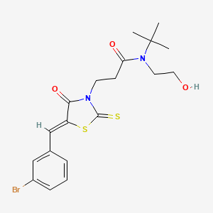molecular formula C19H23BrN2O3S2 B5234108 3-[5-(3-bromobenzylidene)-4-oxo-2-thioxo-1,3-thiazolidin-3-yl]-N-(tert-butyl)-N-(2-hydroxyethyl)propanamide 