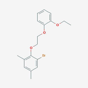 molecular formula C18H21BrO3 B5234110 1-bromo-2-[2-(2-ethoxyphenoxy)ethoxy]-3,5-dimethylbenzene 