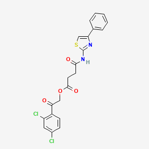 molecular formula C21H16Cl2N2O4S B5234129 2-(2,4-dichlorophenyl)-2-oxoethyl 4-oxo-4-[(4-phenyl-1,3-thiazol-2-yl)amino]butanoate 