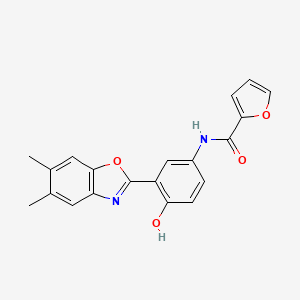 molecular formula C20H16N2O4 B5234133 N-[3-(5,6-dimethyl-1,3-benzoxazol-2-yl)-4-hydroxyphenyl]-2-furamide 