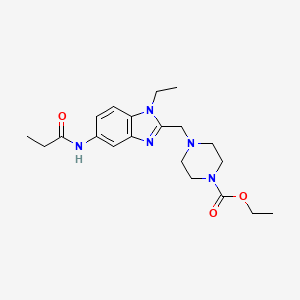 molecular formula C20H29N5O3 B5234143 ethyl 4-{[1-ethyl-5-(propionylamino)-1H-benzimidazol-2-yl]methyl}-1-piperazinecarboxylate 