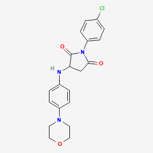 molecular formula C20H20ClN3O3 B5234158 1-(4-chlorophenyl)-3-{[4-(4-morpholinyl)phenyl]amino}-2,5-pyrrolidinedione CAS No. 5761-70-6