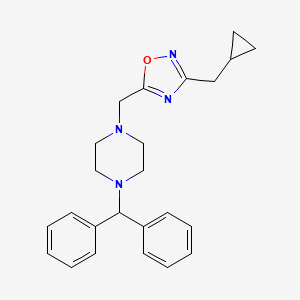 molecular formula C24H28N4O B5234175 1-{[3-(cyclopropylmethyl)-1,2,4-oxadiazol-5-yl]methyl}-4-(diphenylmethyl)piperazine 