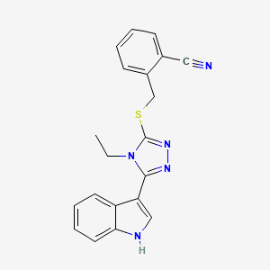 molecular formula C20H17N5S B5234179 2-({[4-ethyl-5-(1H-indol-3-yl)-4H-1,2,4-triazol-3-yl]thio}methyl)benzonitrile 