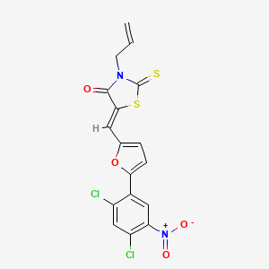 molecular formula C17H10Cl2N2O4S2 B5234200 3-allyl-5-{[5-(2,4-dichloro-5-nitrophenyl)-2-furyl]methylene}-2-thioxo-1,3-thiazolidin-4-one 