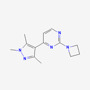 molecular formula C13H17N5 B5234219 2-(1-azetidinyl)-4-(1,3,5-trimethyl-1H-pyrazol-4-yl)pyrimidine 