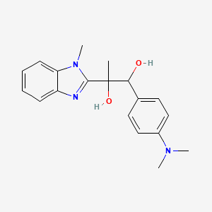 molecular formula C19H23N3O2 B5234226 1-[4-(dimethylamino)phenyl]-2-(1-methyl-1H-benzimidazol-2-yl)-1,2-propanediol 