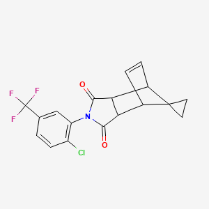 molecular formula C18H13ClF3NO2 B5234231 4'-[2-chloro-5-(trifluoromethyl)phenyl]-4'-azaspiro[cyclopropane-1,10'-tricyclo[5.2.1.0~2,6~]decane]-8'-ene-3',5'-dione 