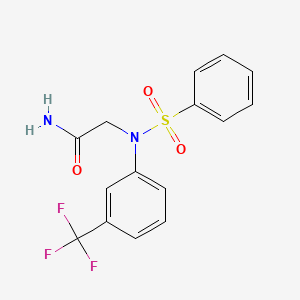 molecular formula C15H13F3N2O3S B5234276 N~2~-(phenylsulfonyl)-N~2~-[3-(trifluoromethyl)phenyl]glycinamide 