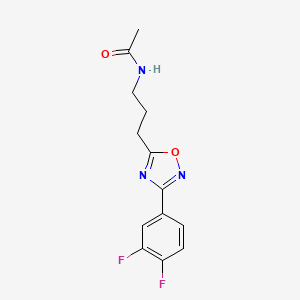 molecular formula C13H13F2N3O2 B5234282 N-{3-[3-(3,4-difluorophenyl)-1,2,4-oxadiazol-5-yl]propyl}acetamide 