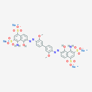 molecular formula C34H24N6Na4O16S4 B523429 Chicago Sky Blue 6B CAS No. 2610-05-1