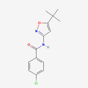 molecular formula C14H15ClN2O2 B5234290 N-(5-tert-butyl-3-isoxazolyl)-4-chlorobenzamide CAS No. 853994-49-7