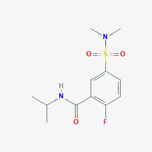 molecular formula C12H17FN2O3S B5234293 5-[(dimethylamino)sulfonyl]-2-fluoro-N-isopropylbenzamide 