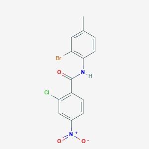 molecular formula C14H10BrClN2O3 B5234300 N-(2-bromo-4-methylphenyl)-2-chloro-4-nitrobenzamide 