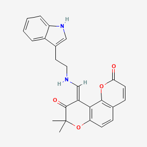 molecular formula C25H22N2O4 B5234302 10-({[2-(1H-indol-3-yl)ethyl]amino}methylene)-8,8-dimethyl-2H,8H-pyrano[2,3-f]chromene-2,9(10H)-dione 