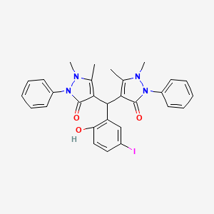 molecular formula C29H27IN4O3 B5234327 4,4'-[(2-hydroxy-5-iodophenyl)methylene]bis(1,5-dimethyl-2-phenyl-1,2-dihydro-3H-pyrazol-3-one) 
