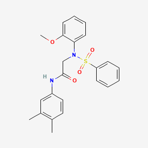 molecular formula C23H24N2O4S B5234328 N~1~-(3,4-dimethylphenyl)-N~2~-(2-methoxyphenyl)-N~2~-(phenylsulfonyl)glycinamide 