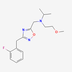 molecular formula C16H22FN3O2 B5234331 N-{[3-(2-fluorobenzyl)-1,2,4-oxadiazol-5-yl]methyl}-N-(2-methoxyethyl)-2-propanamine 