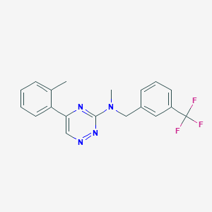 molecular formula C19H17F3N4 B5234352 N-methyl-5-(2-methylphenyl)-N-[3-(trifluoromethyl)benzyl]-1,2,4-triazin-3-amine 