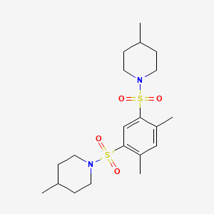 molecular formula C20H32N2O4S2 B5234358 1,1'-[(4,6-dimethyl-1,3-phenylene)disulfonyl]bis(4-methylpiperidine) 