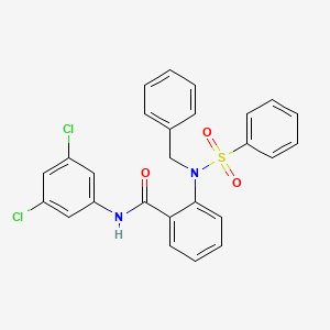 molecular formula C26H20Cl2N2O3S B5234380 2-[benzyl(phenylsulfonyl)amino]-N-(3,5-dichlorophenyl)benzamide 
