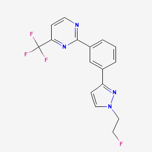 molecular formula C16H12F4N4 B5234415 2-{3-[1-(2-fluoroethyl)-1H-pyrazol-3-yl]phenyl}-4-(trifluoromethyl)pyrimidine 