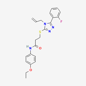molecular formula C22H23FN4O2S B5234433 3-{[4-allyl-5-(2-fluorophenyl)-4H-1,2,4-triazol-3-yl]thio}-N-(4-ethoxyphenyl)propanamide 