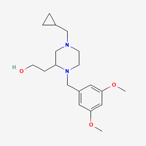 molecular formula C19H30N2O3 B5234437 2-[4-(cyclopropylmethyl)-1-(3,5-dimethoxybenzyl)-2-piperazinyl]ethanol 