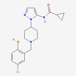 molecular formula C19H23ClN4O2 B5234440 N-{1-[1-(5-chloro-2-hydroxybenzyl)-4-piperidinyl]-1H-pyrazol-5-yl}cyclopropanecarboxamide 