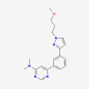 molecular formula C19H23N5O B5234490 6-{3-[1-(3-methoxypropyl)-1H-pyrazol-3-yl]phenyl}-N,N-dimethyl-4-pyrimidinamine 