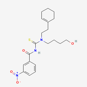 molecular formula C20H27N3O4S B5234516 N-{[[2-(1-cyclohexen-1-yl)ethyl](4-hydroxybutyl)amino]carbonothioyl}-3-nitrobenzamide 