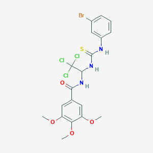 molecular formula C19H19BrCl3N3O4S B5234543 N-[1-({[(3-bromophenyl)amino]carbonothioyl}amino)-2,2,2-trichloroethyl]-3,4,5-trimethoxybenzamide 