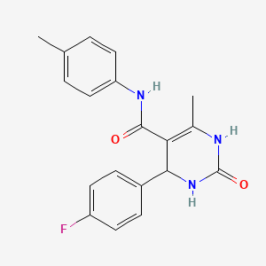 molecular formula C19H18FN3O2 B5234576 4-(4-fluorophenyl)-6-methyl-N-(4-methylphenyl)-2-oxo-1,2,3,4-tetrahydro-5-pyrimidinecarboxamide 