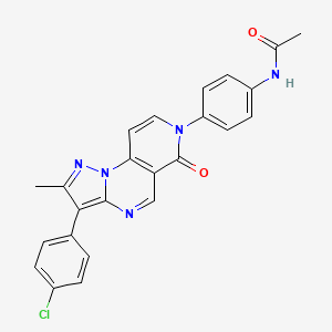 N-{4-[3-(4-chlorophenyl)-2-methyl-6-oxopyrazolo[1,5-a]pyrido[3,4-e]pyrimidin-7(6H)-yl]phenyl}acetamide