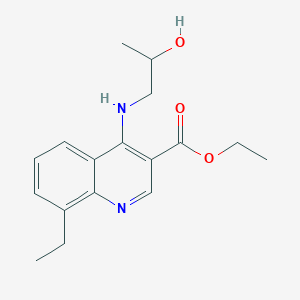 molecular formula C17H22N2O3 B5234590 ethyl 8-ethyl-4-[(2-hydroxypropyl)amino]-3-quinolinecarboxylate 