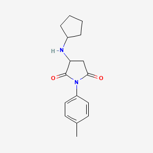 molecular formula C16H20N2O2 B5234595 3-(cyclopentylamino)-1-(4-methylphenyl)-2,5-pyrrolidinedione 