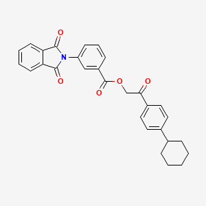 molecular formula C29H25NO5 B5234603 2-(4-cyclohexylphenyl)-2-oxoethyl 3-(1,3-dioxo-1,3-dihydro-2H-isoindol-2-yl)benzoate 